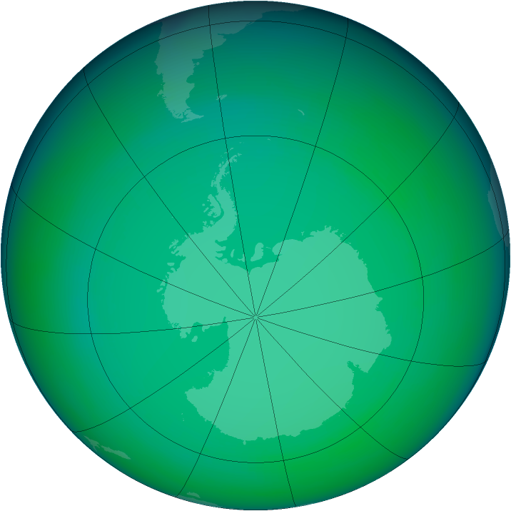 1985-July monthly mean Antarctic ozone